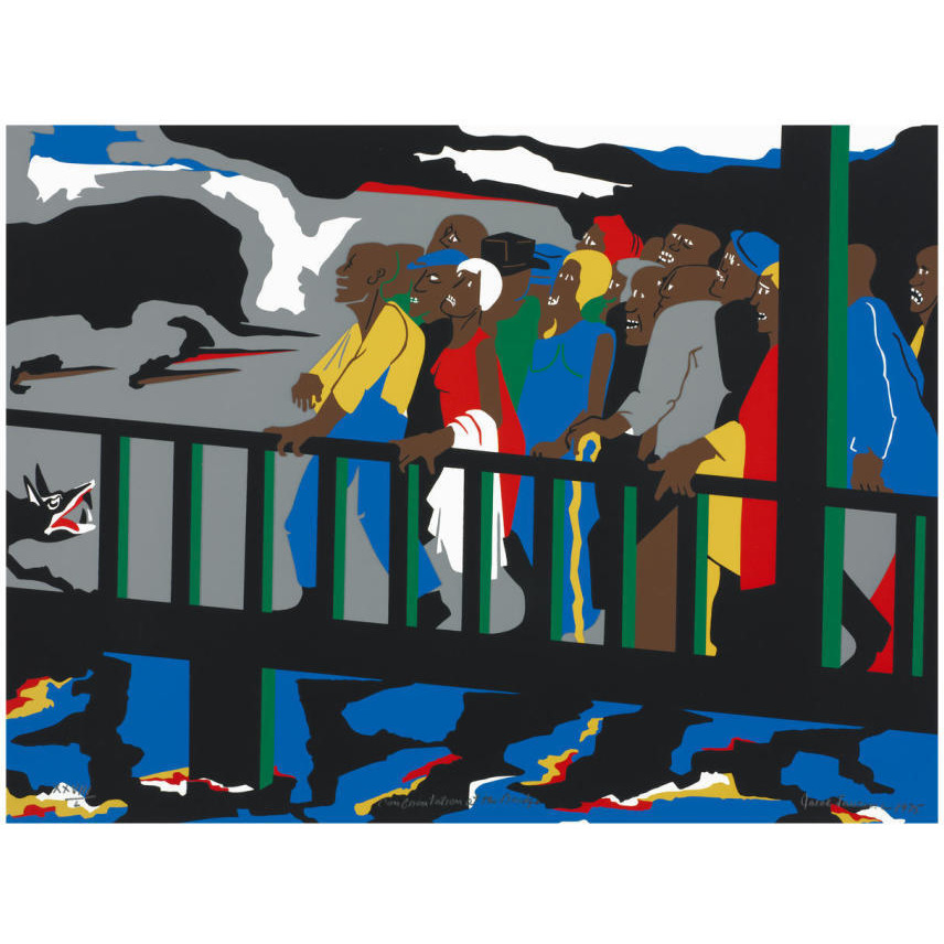 Confrontation on the Bridge, 1975-Paper Art-24&quotx19"