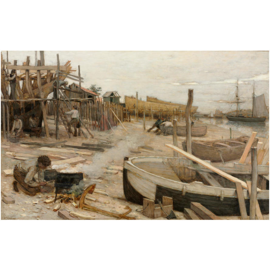 The Boatyard, c. 1875-Paper Art-32&quotx21"
