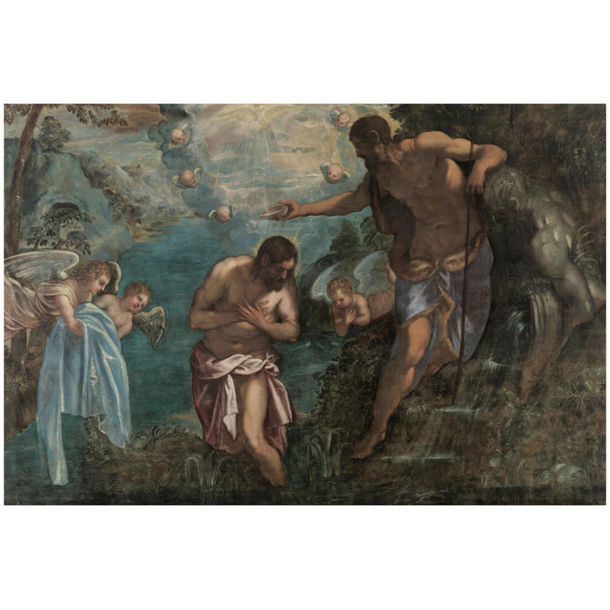 Baptism of Christ, 1580s-Paper Art-24&quotx17"