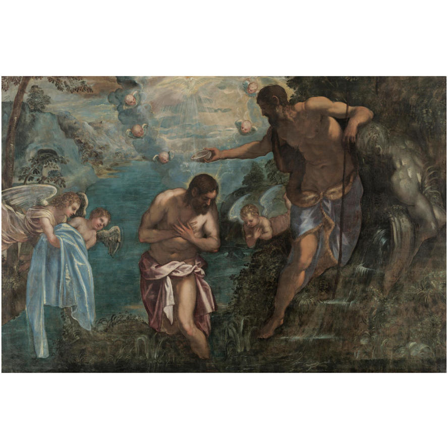 Baptism of Christ, 1580s-Paper Art-32&quotx22"
