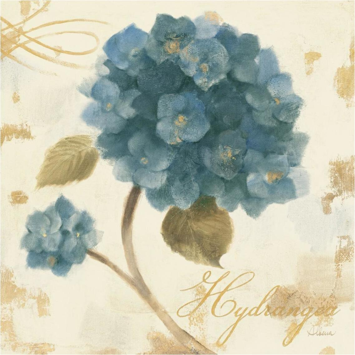 Abundant Teal Hydrangea I -Paper Art-38&quotx38"