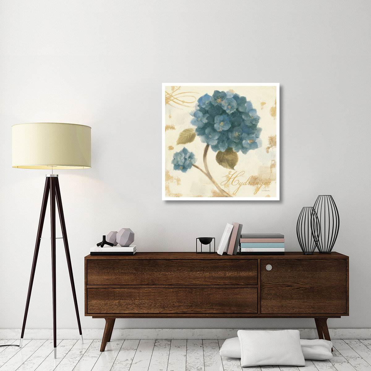 Abundant Teal Hydrangea I -Paper Art-38&quotx38"