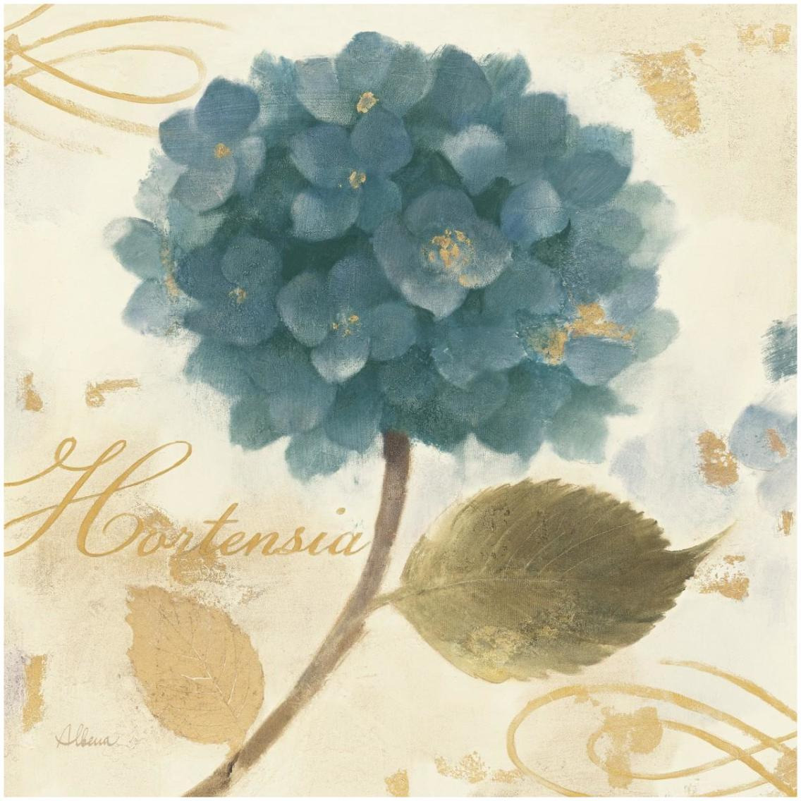 Abundant Teal Hydrangea II -Paper Art-32&quotx32"