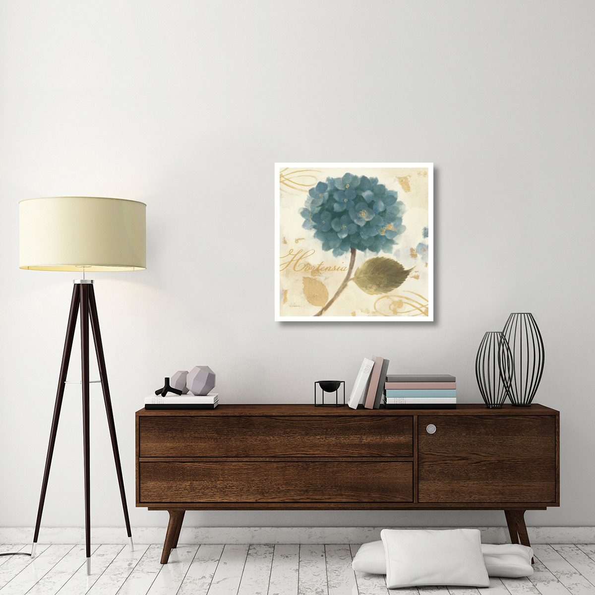 Abundant Teal Hydrangea II -Paper Art-32&quotx32"