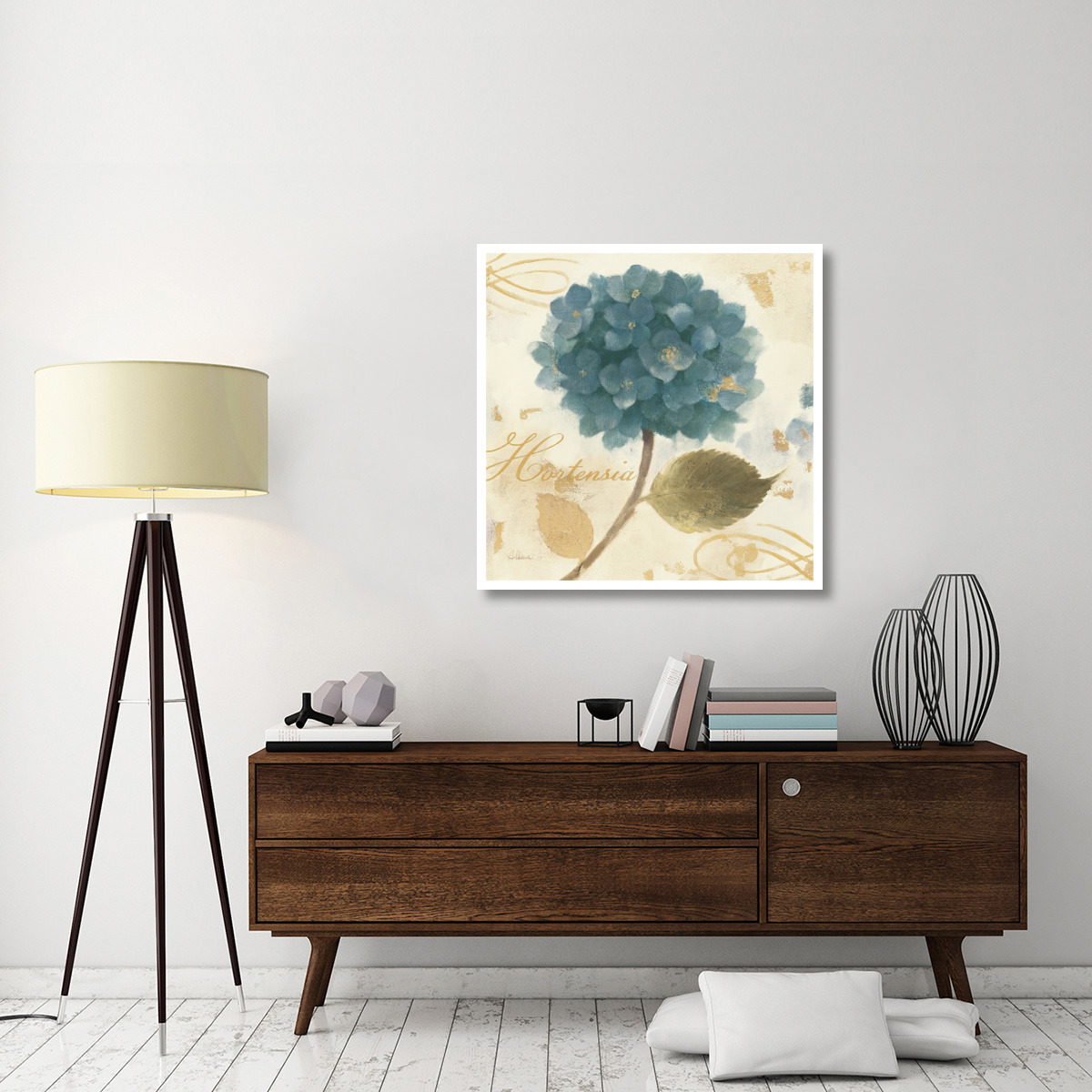 Abundant Teal Hydrangea II -Paper Art-38&quotx38"