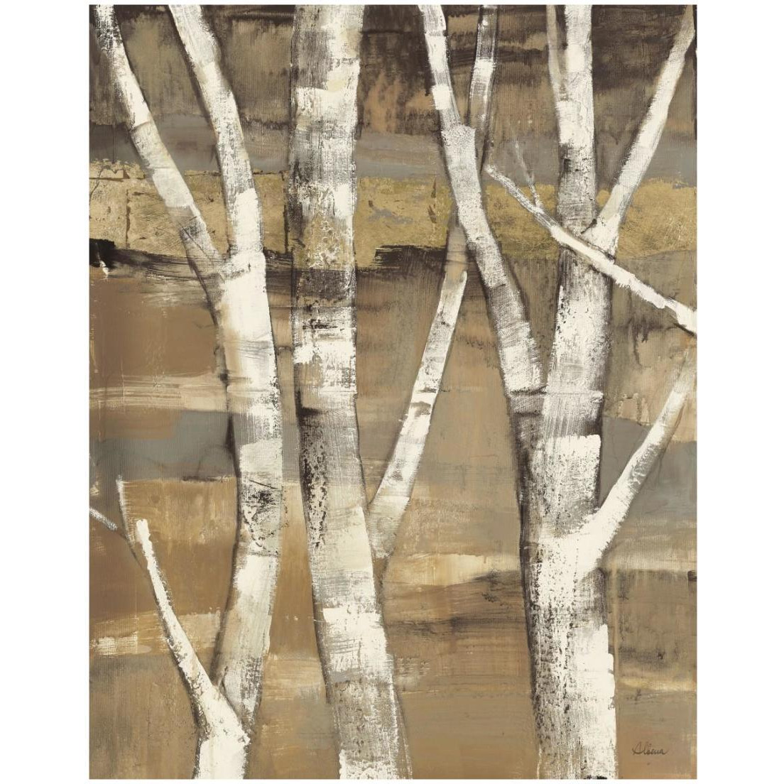 Wandering Through the Birches I -Paper Art-18&quotx22"
