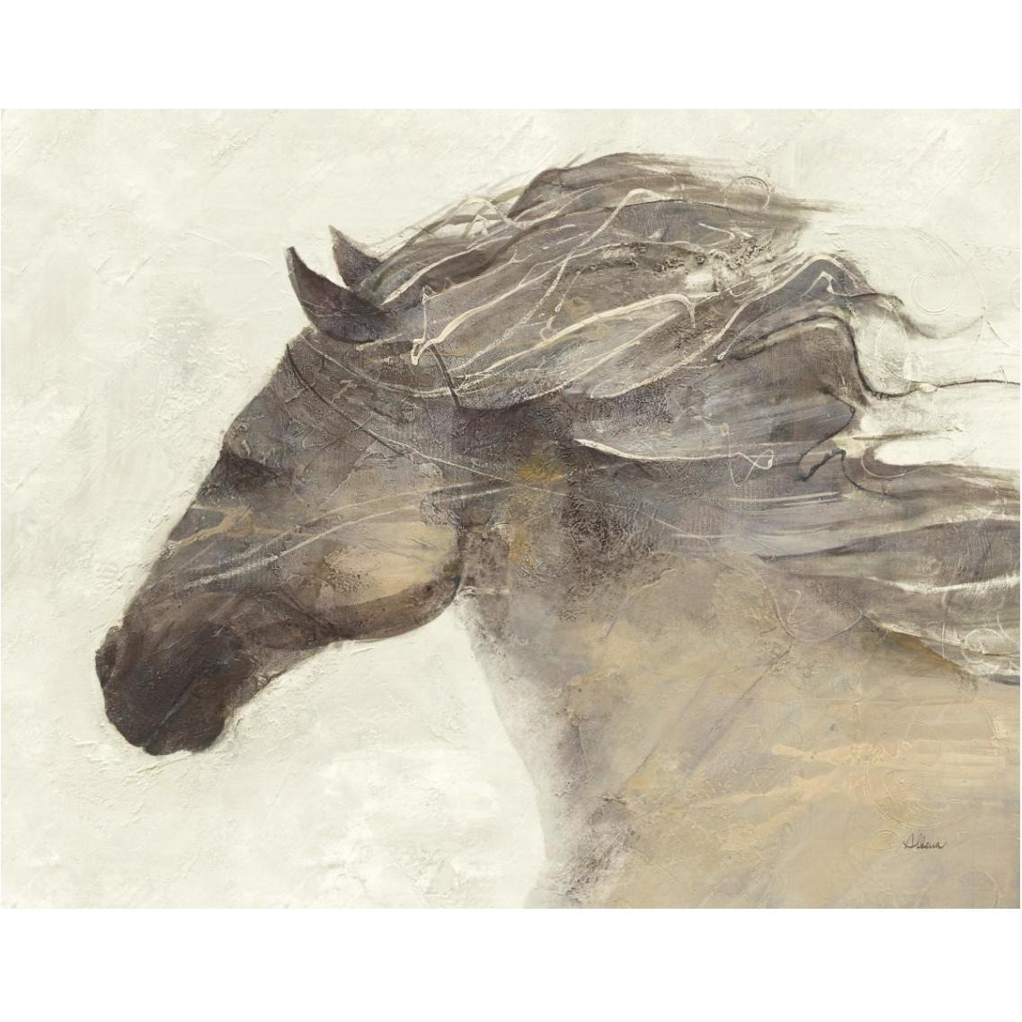 Into the Wind Ivory -Paper Art-37&quotx30"