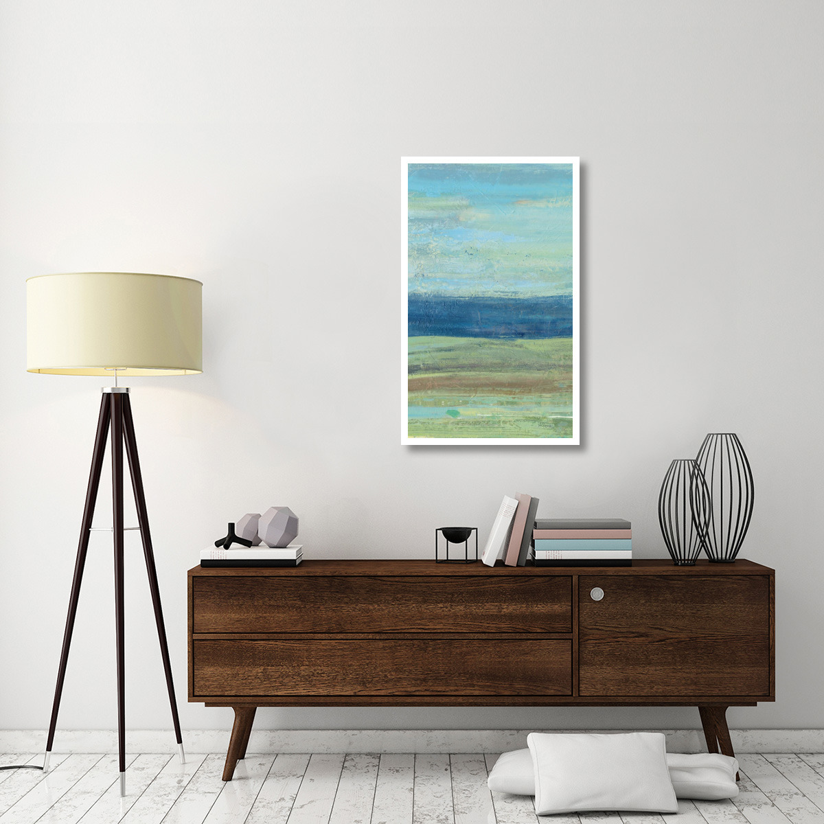 Azure Wave Panel I -Paper Art-26&quotx42"