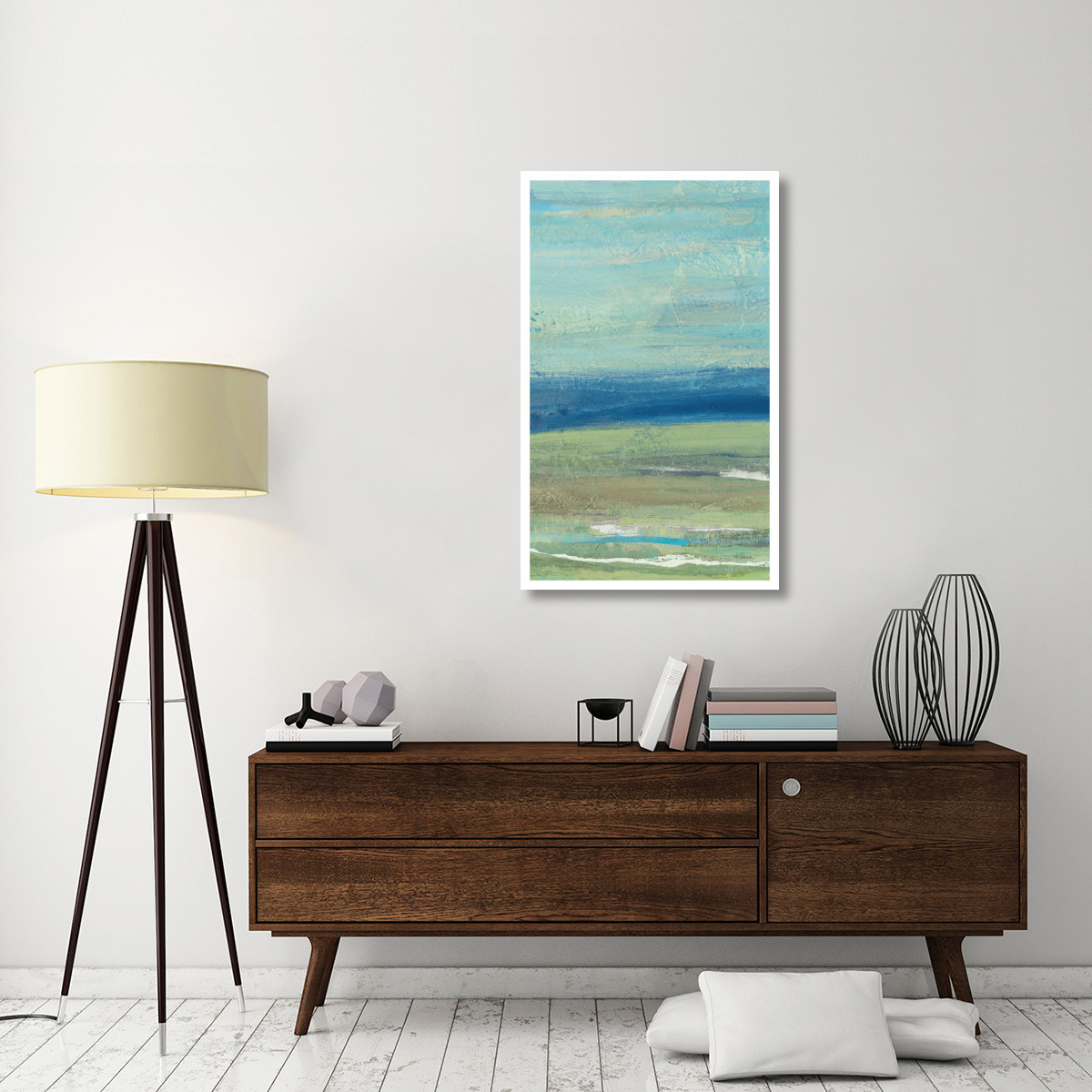 Azure Wave Panel II -Paper Art-28.4&quotx46"