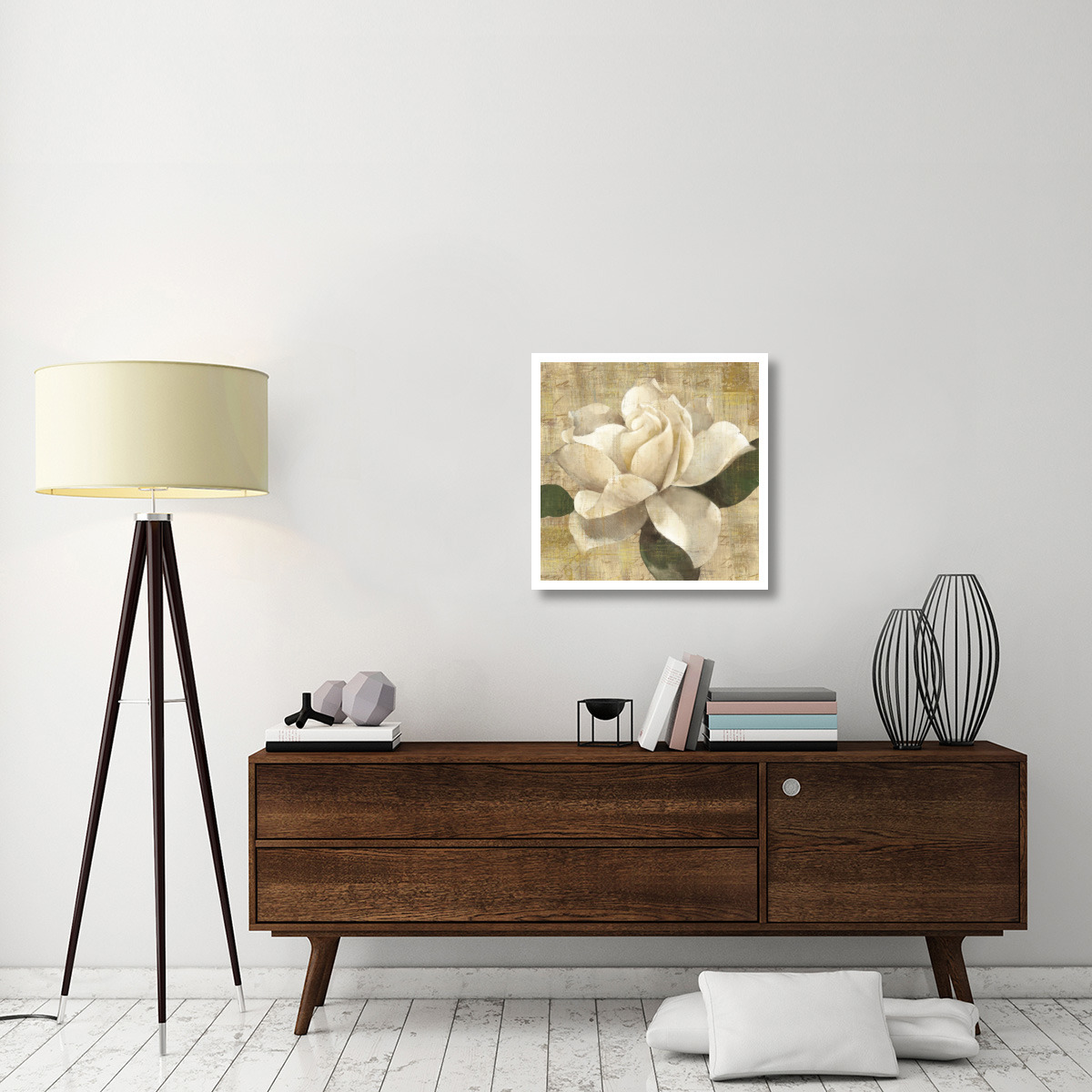 Gardenia Blossom on Script -Paper Art-26&quotx26"
