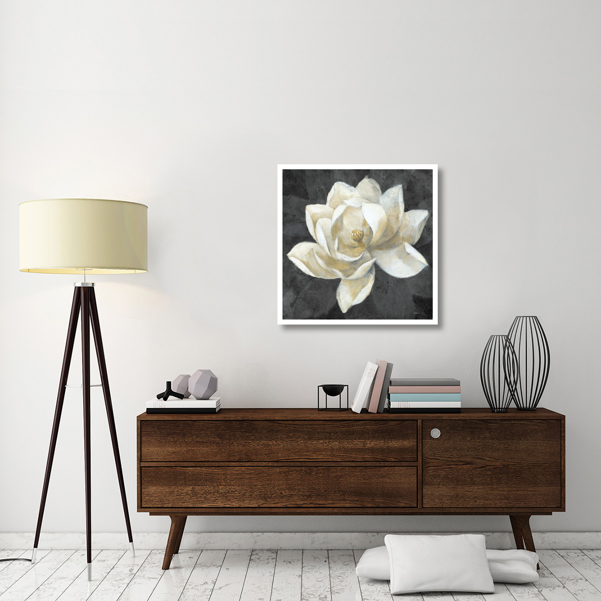 Majestic Magnolia Neutral Sq -Paper Art-32&quotx32"