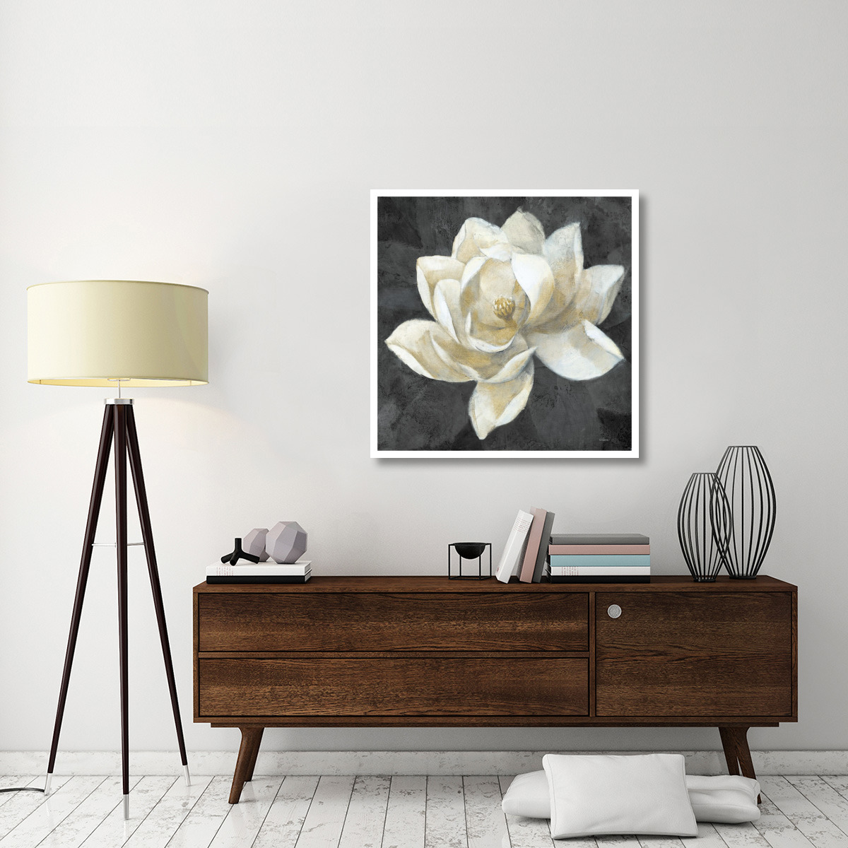 Majestic Magnolia Neutral Sq -Paper Art-38&quotx38"