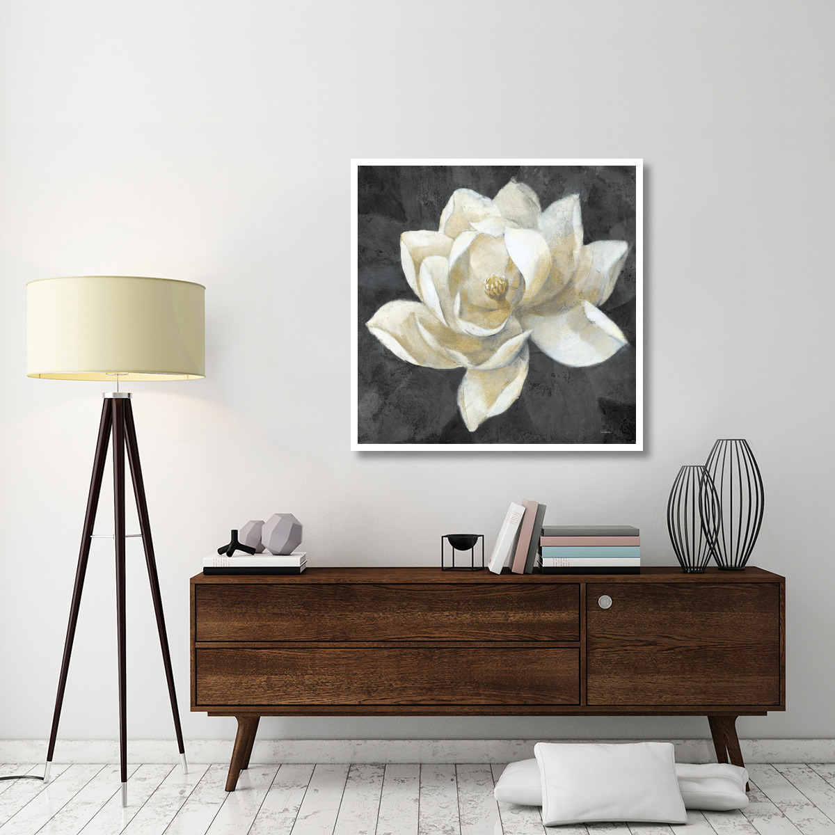 Majestic Magnolia Neutral Sq -Paper Art-42&quotx42"