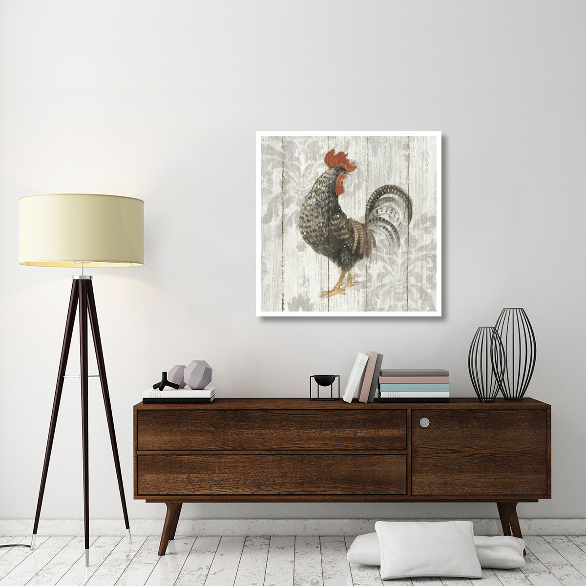 Farm Friend II on Barn Board -Paper Art-38&quotx38"