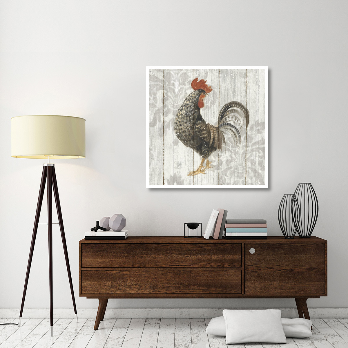 Farm Friend II on Barn Board -Paper Art-42&quotx42"