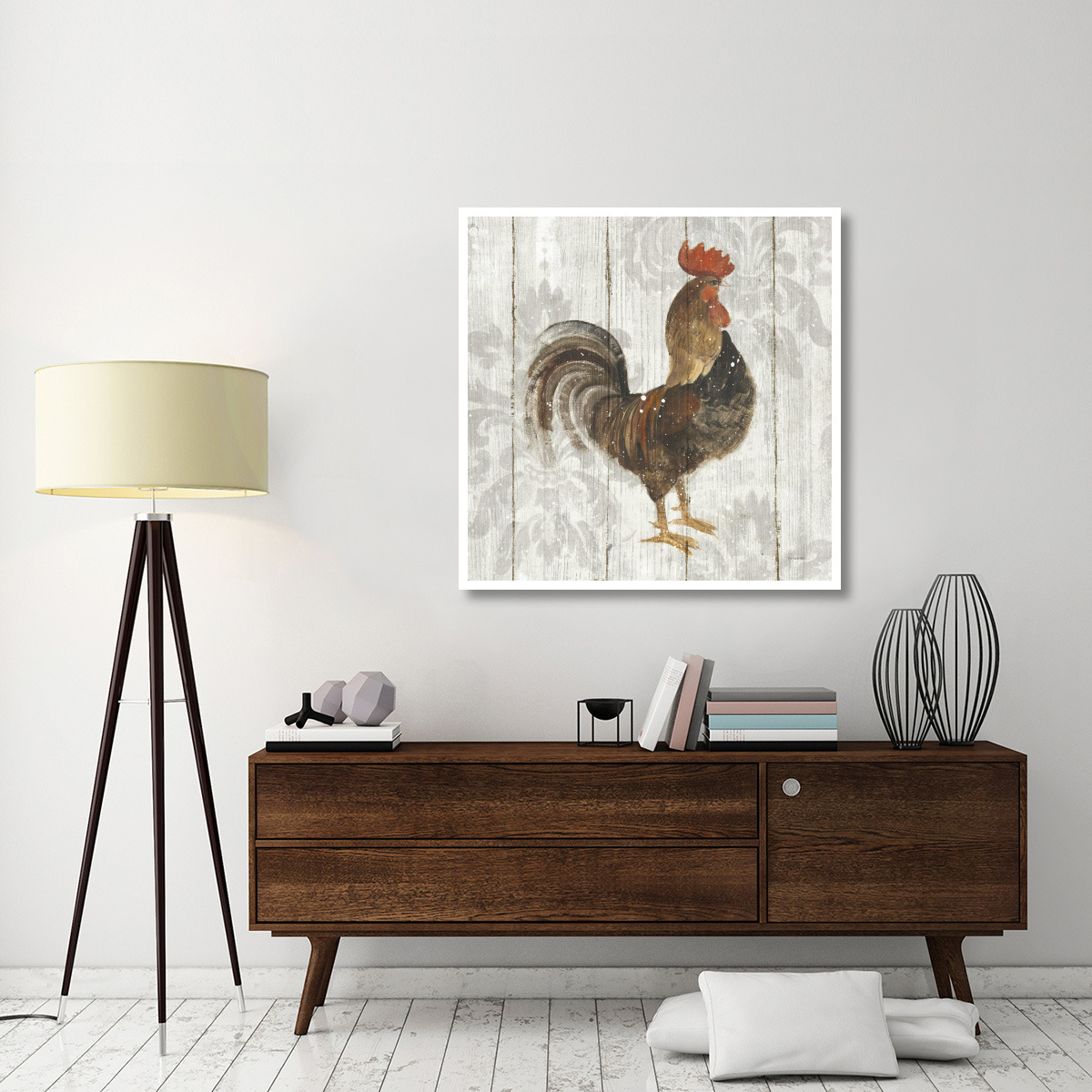Farm Friend III on Barn Board -Paper Art-42&quotx42"