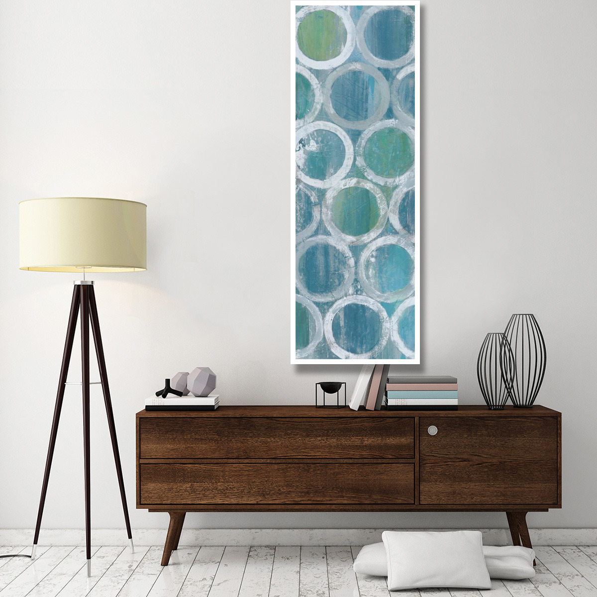 Stack of Tubes Blue II -Paper Art-26&quotx74"