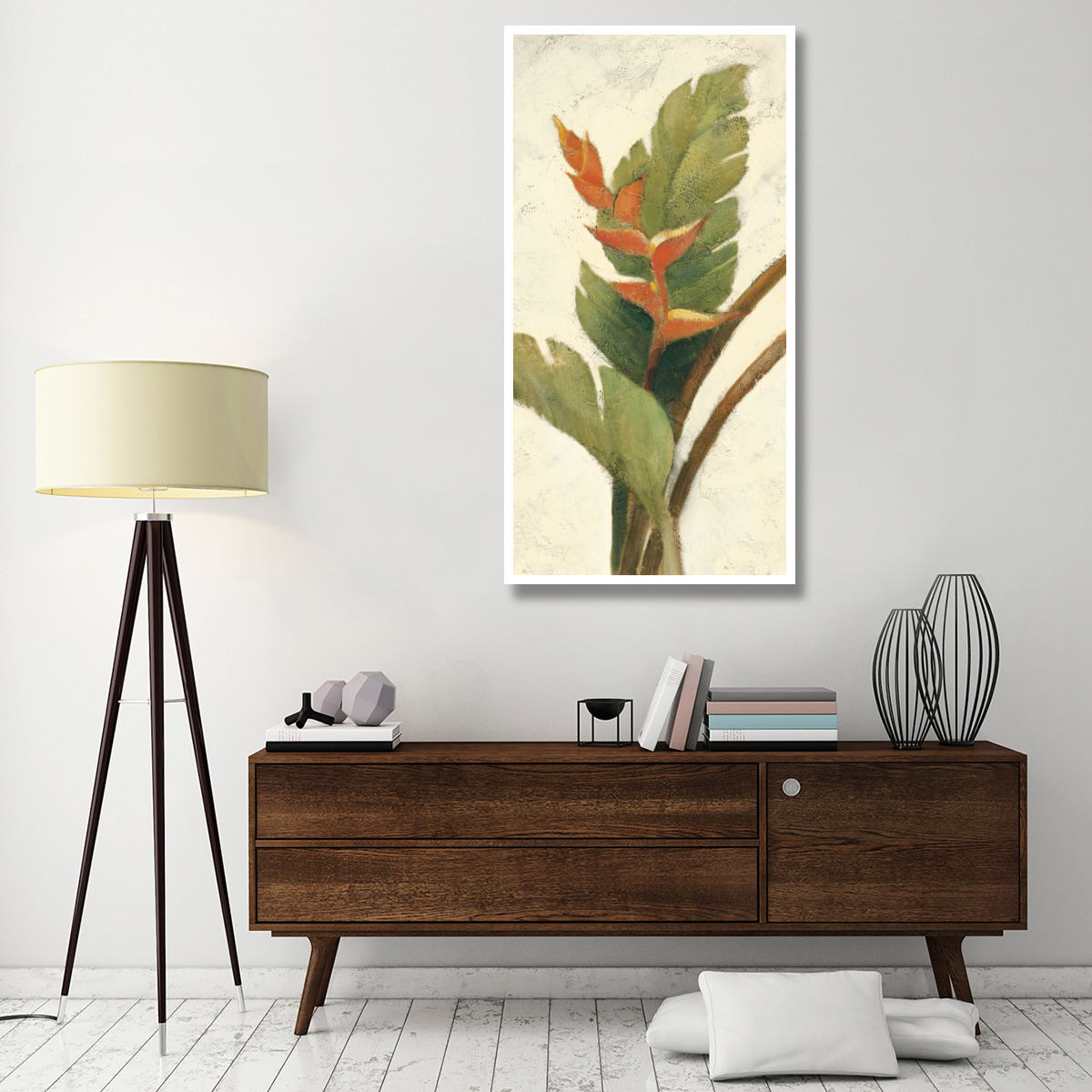 Halconia Blossom on White -Paper Art-32&quotx62"