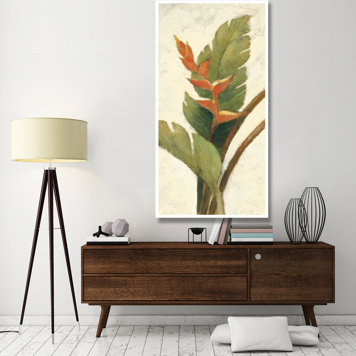 Halconia Blossom on White -Paper Art-38&quotx74"