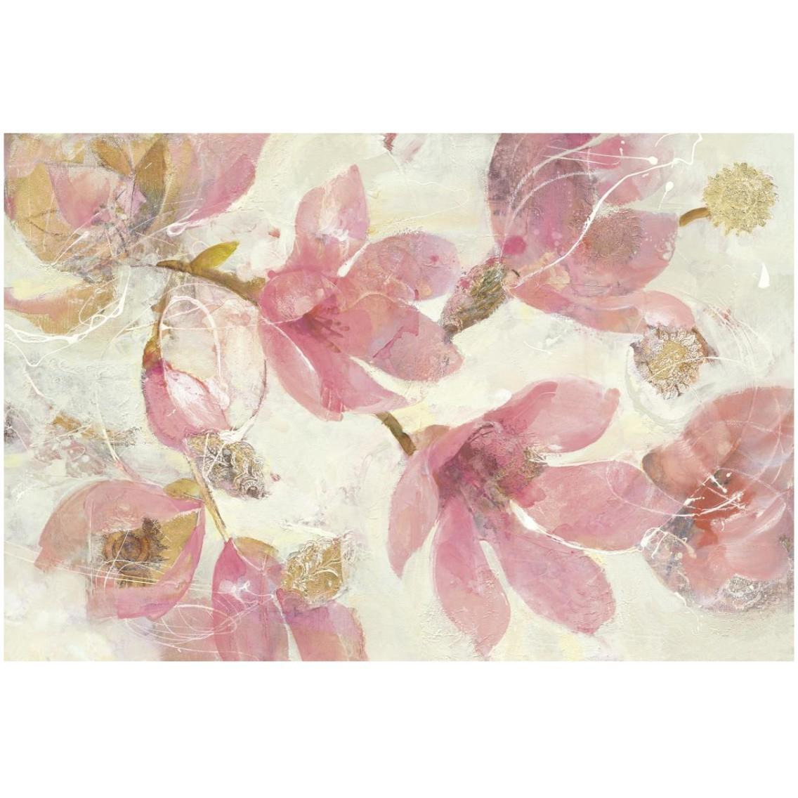 Magnolias in Bloom on White -Paper Art-32&quotx22"