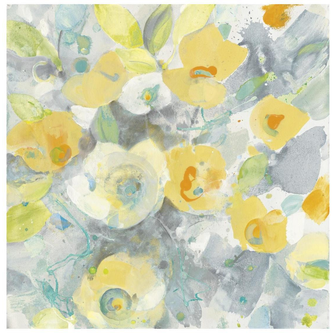 Buttercups II Turquoise -Paper Art-26&quotx26"