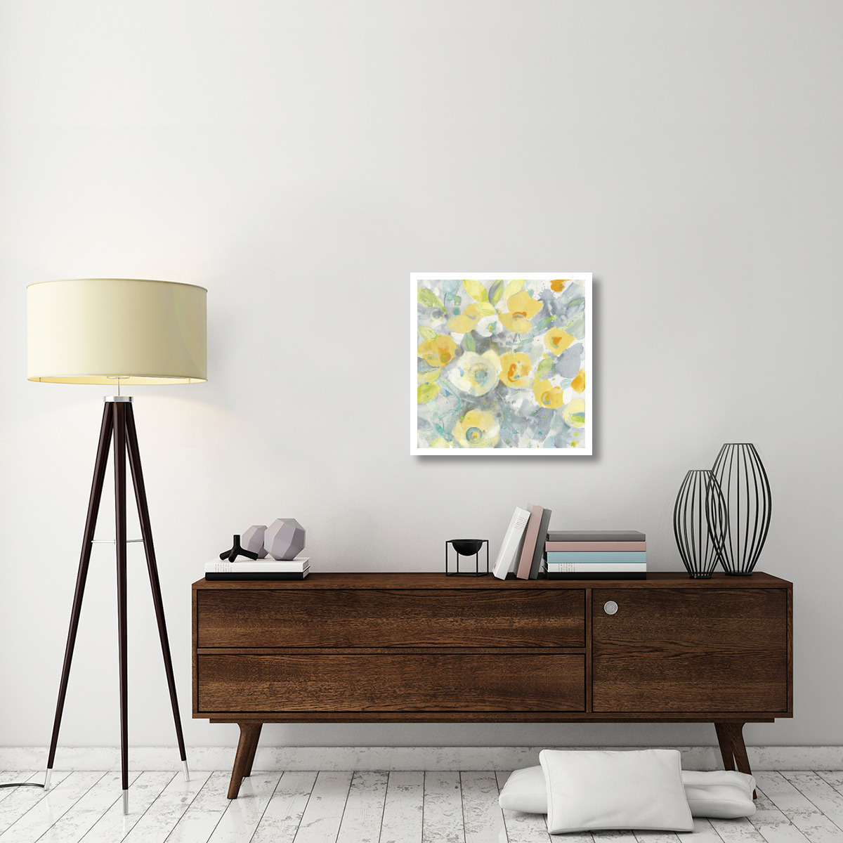 Buttercups II Turquoise -Paper Art-26&quotx26"