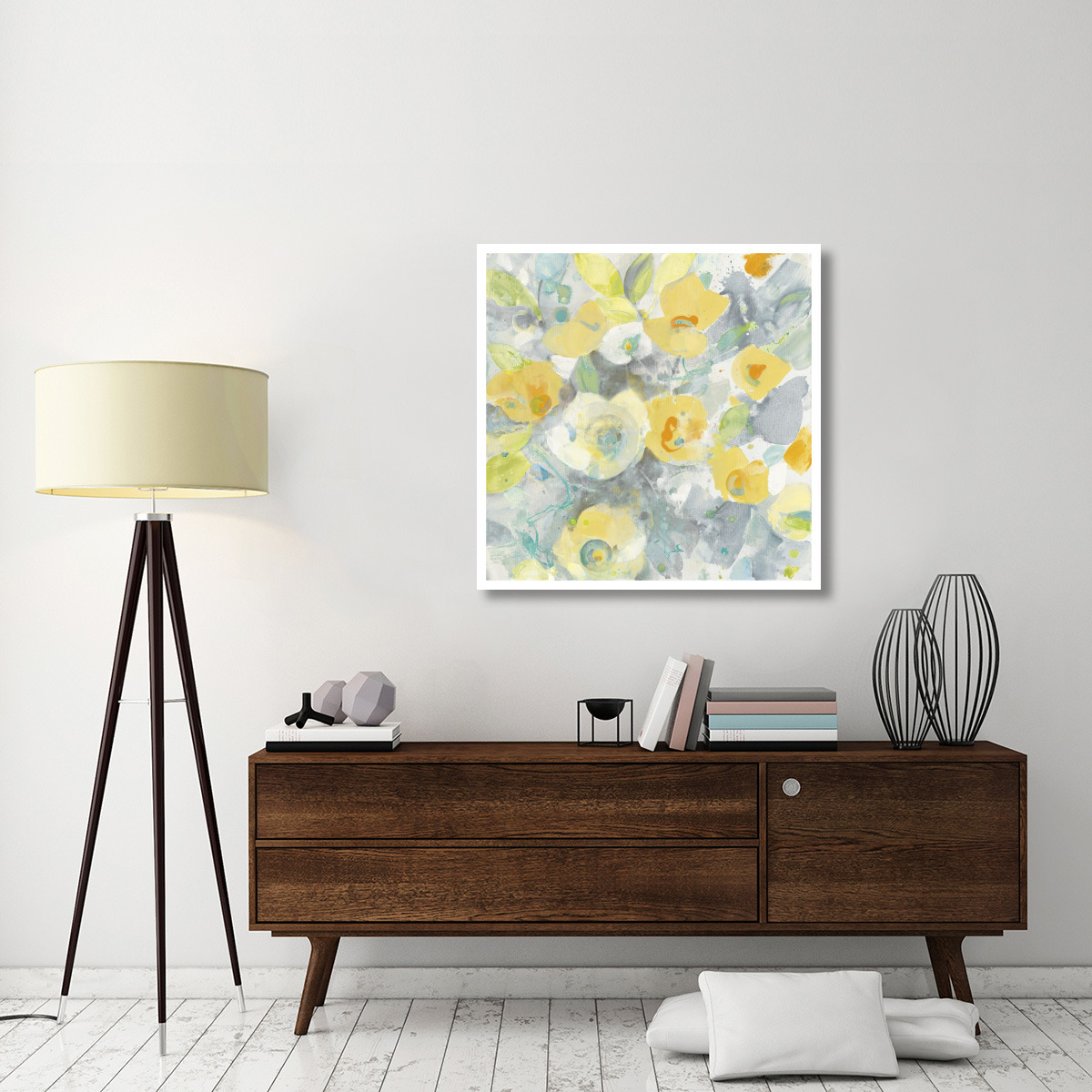 Buttercups II Turquoise -Paper Art-38&quotx38"