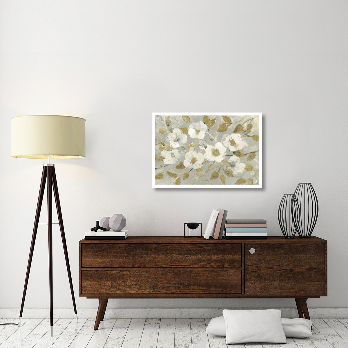 Fading Spring Gray and Gold -Paper Art-38&quotx26"
