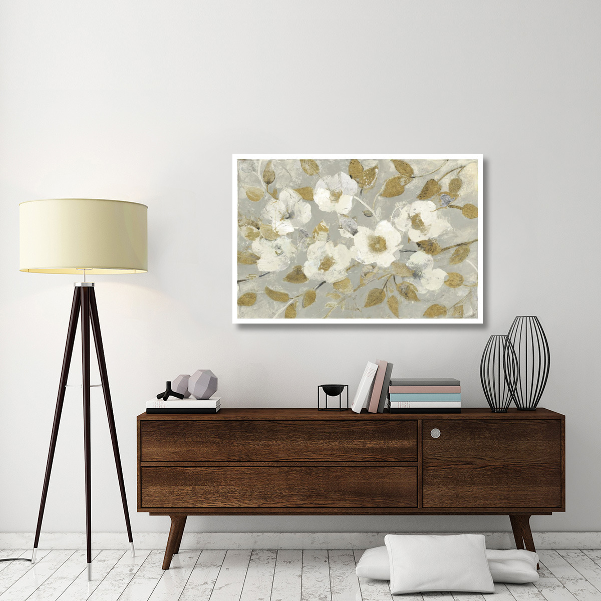 Fading Spring Gray and Gold -Paper Art-50&quotx34"