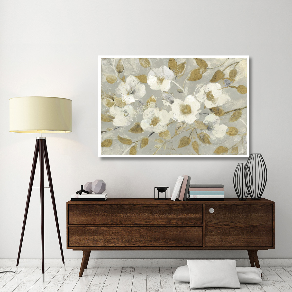 Fading Spring Gray and Gold -Paper Art-62&quotx42"