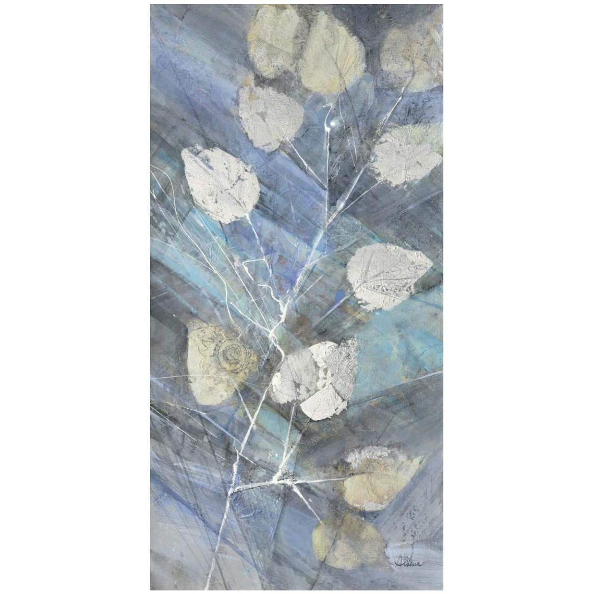 Silver Leaves II -Paper Art-26&quotx50"