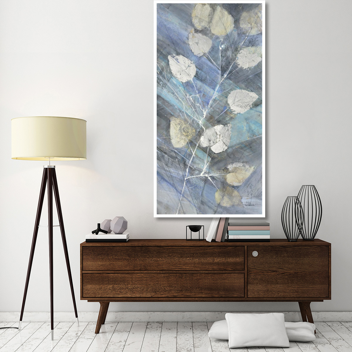 Silver Leaves II -Paper Art-38&quotx74"