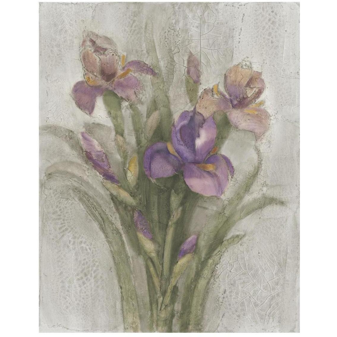 Purple Iris Garden on Grey -Paper Art-22&quotx26"
