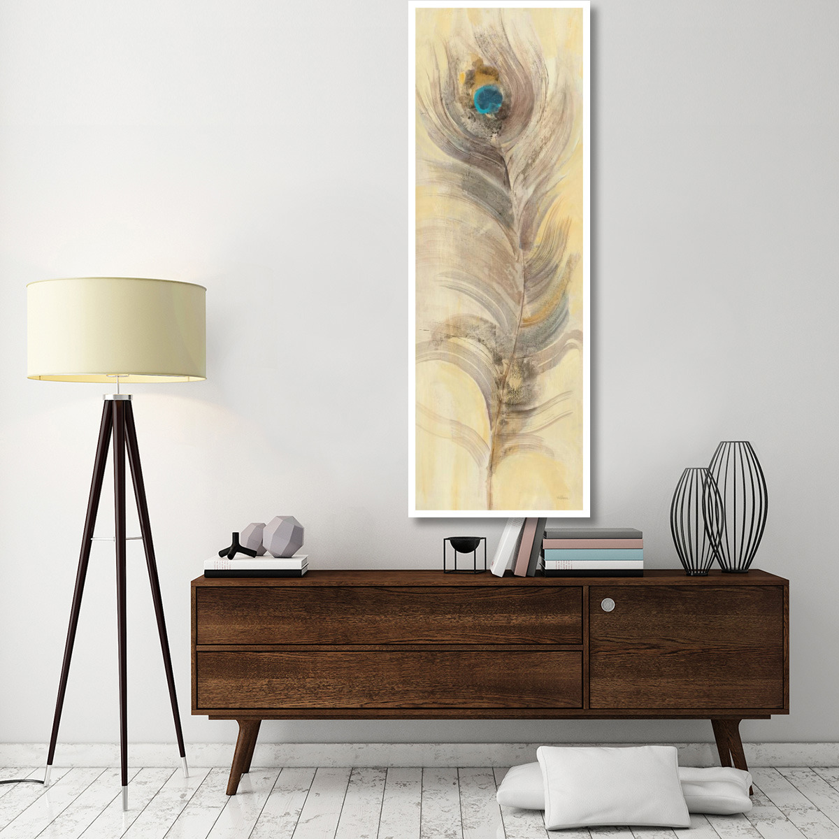 Blue Eyed Feathers II -Paper Art-26&quotx74"