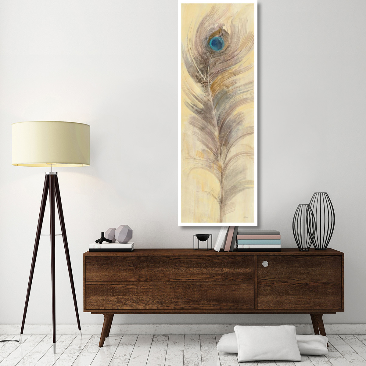 Blue Eyed Feathers III -Paper Art-26&quotx74"