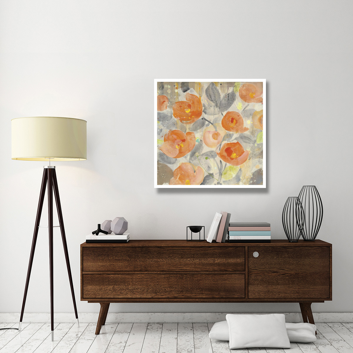 Poppy Garden I -Paper Art-38&quotx38"