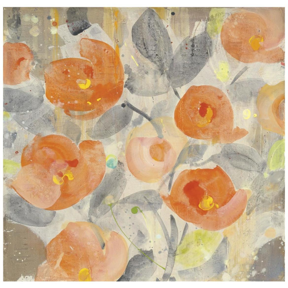 Poppy Garden I -Paper Art-42&quotx42"