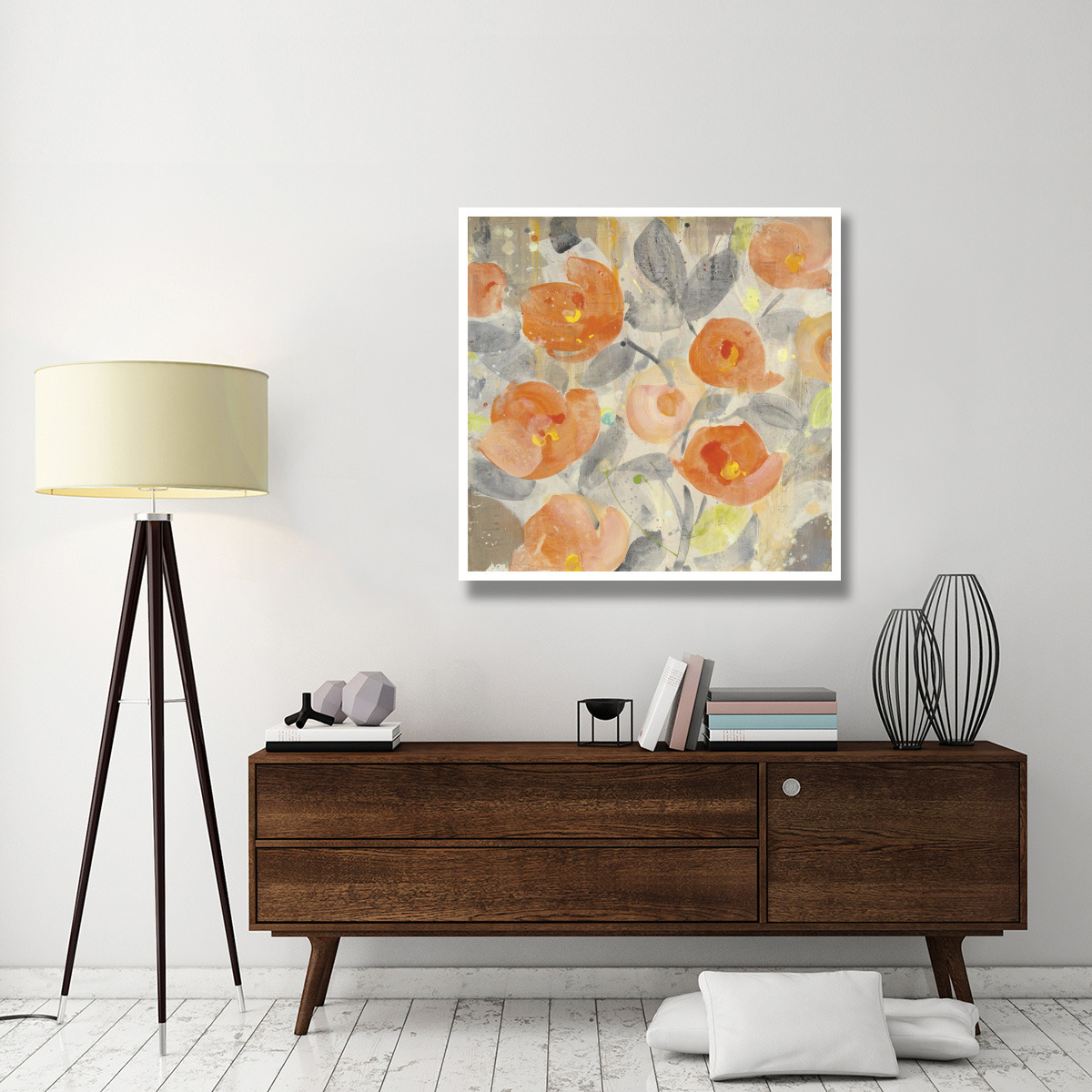 Poppy Garden I -Paper Art-42&quotx42"