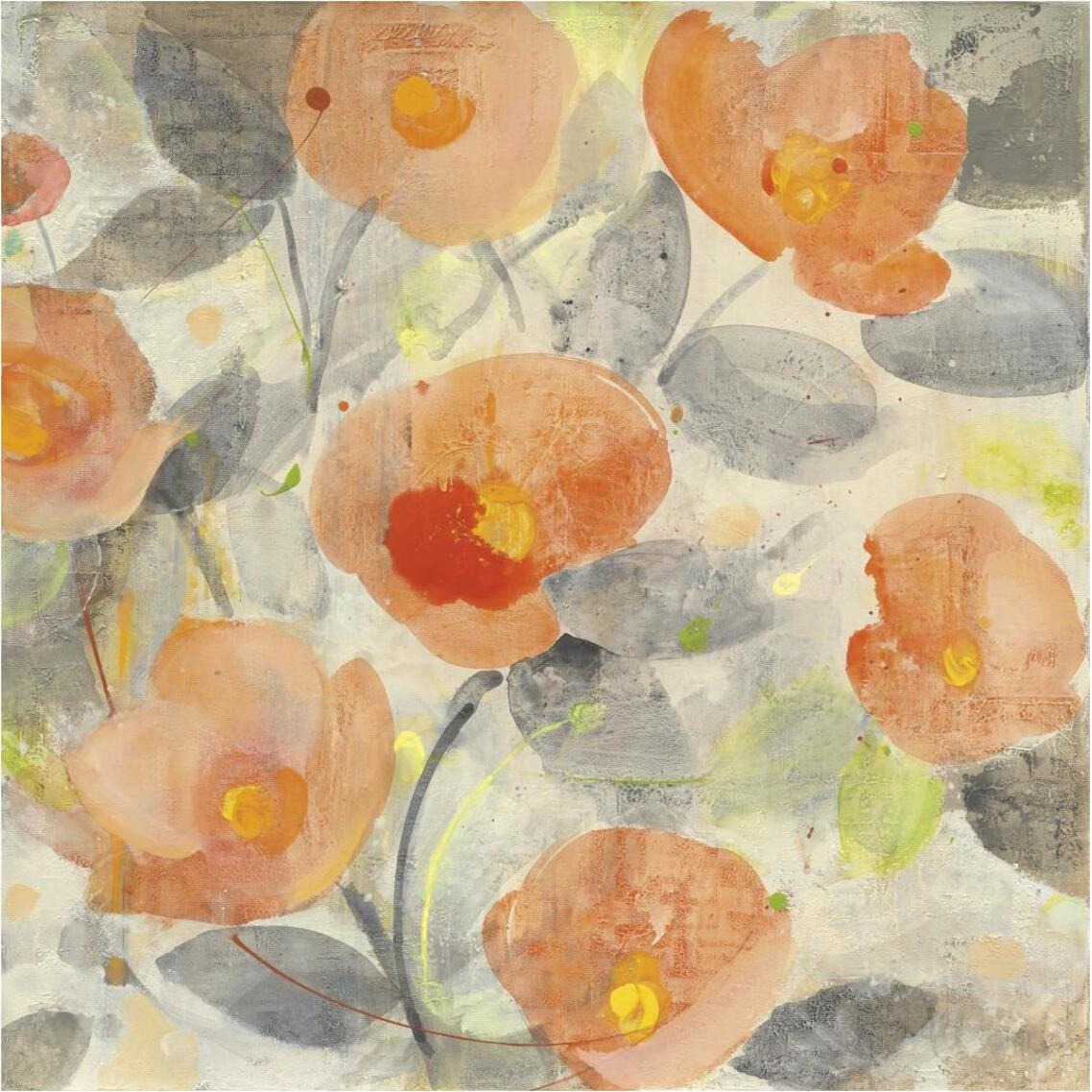 Poppy Garden II -Paper Art-38&quotx38"