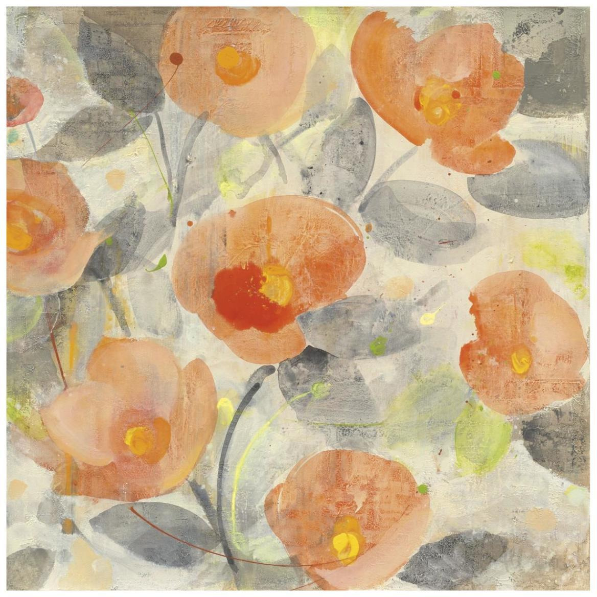 Poppy Garden II -Paper Art-42&quotx42"