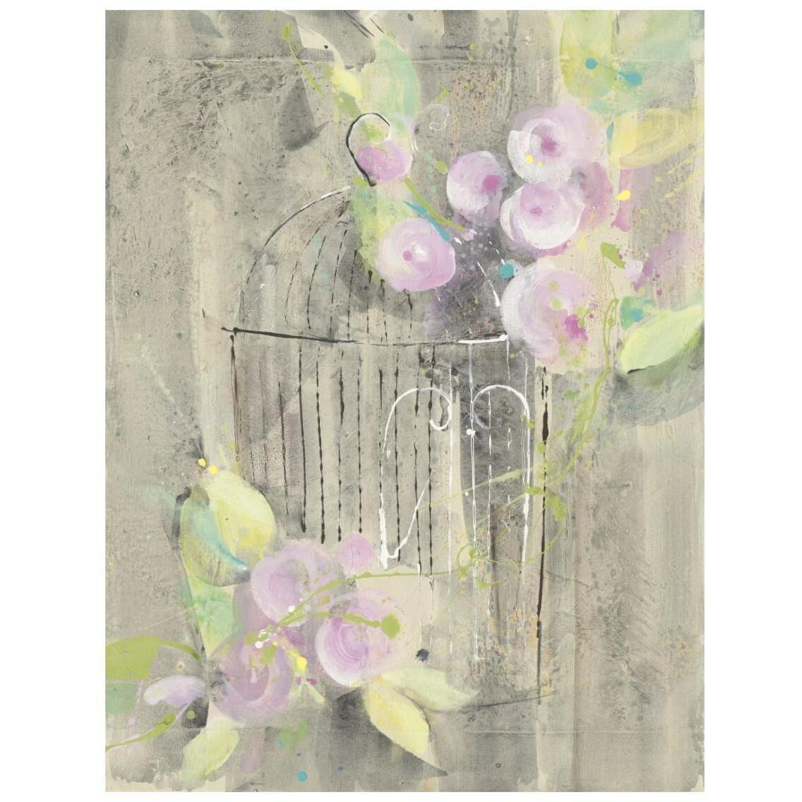 Birdcage Floral I -Paper Art-20&quotx26"