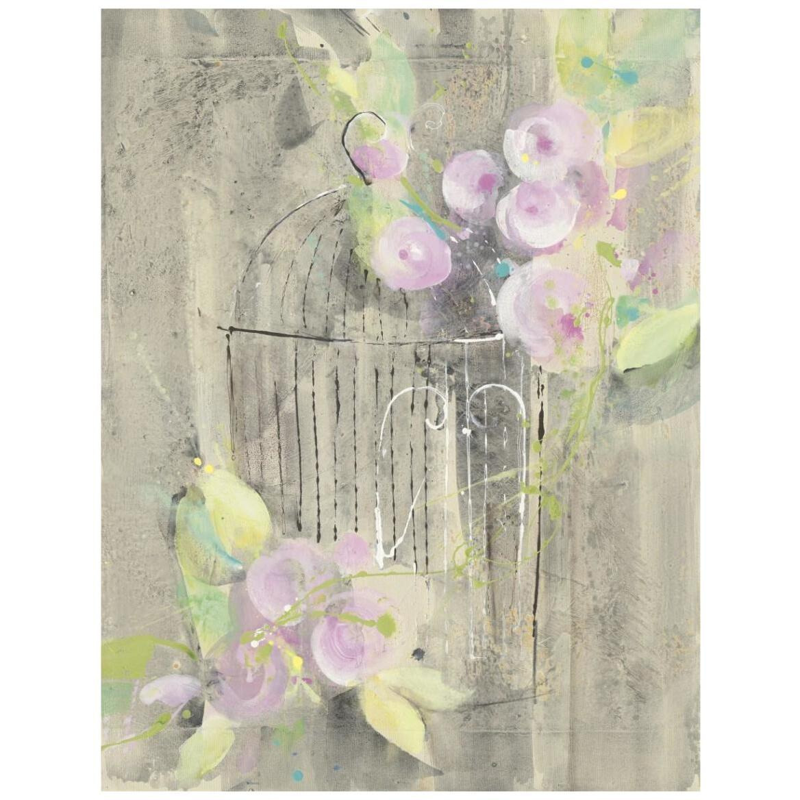 Birdcage Floral I -Paper Art-32&quotx42"
