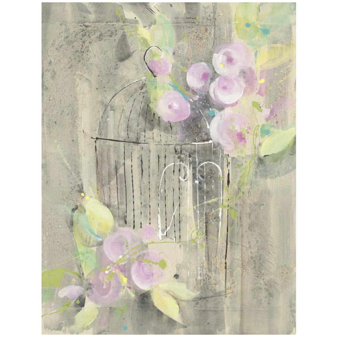 Birdcage Floral I -Paper Art-38&quotx50"