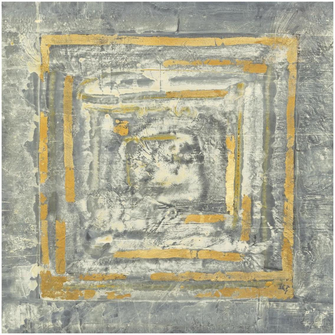 Gold Tapestry I Gold and White -Paper Art-32&quotx32"