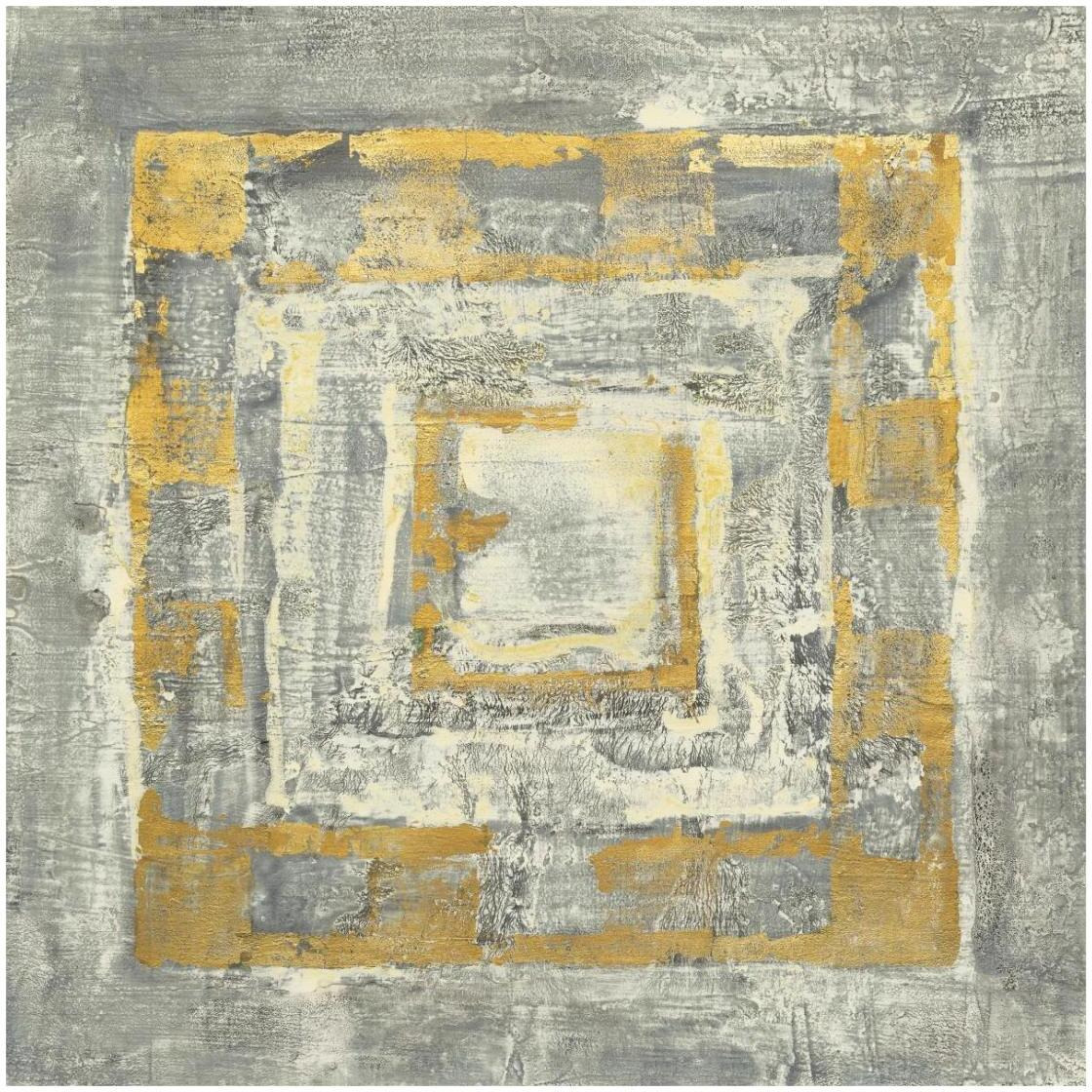 Gold Tapestry II Gold and White -Paper Art-26&quotx26"