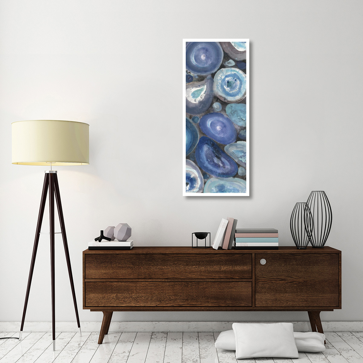 Stone Circles Panel I -Paper Art-22&quotx52"