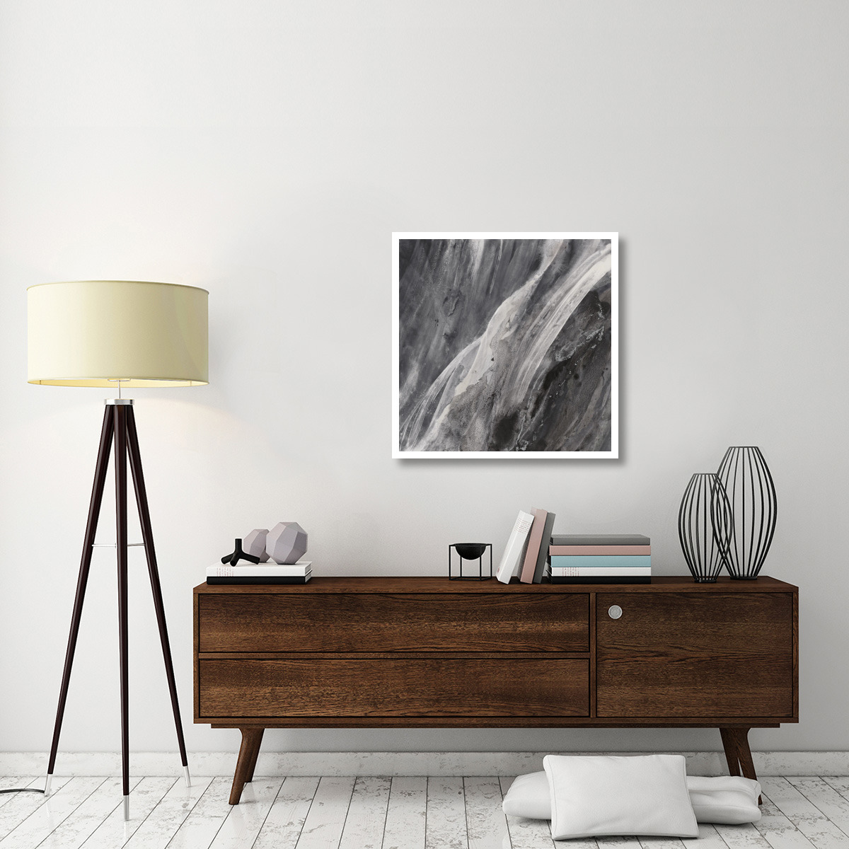 Dark Grey Splash -Paper Art-32&quotx32"