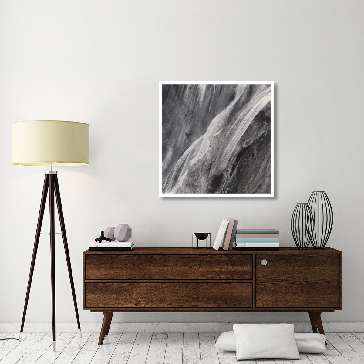 Dark Grey Splash -Paper Art-38&quotx38"