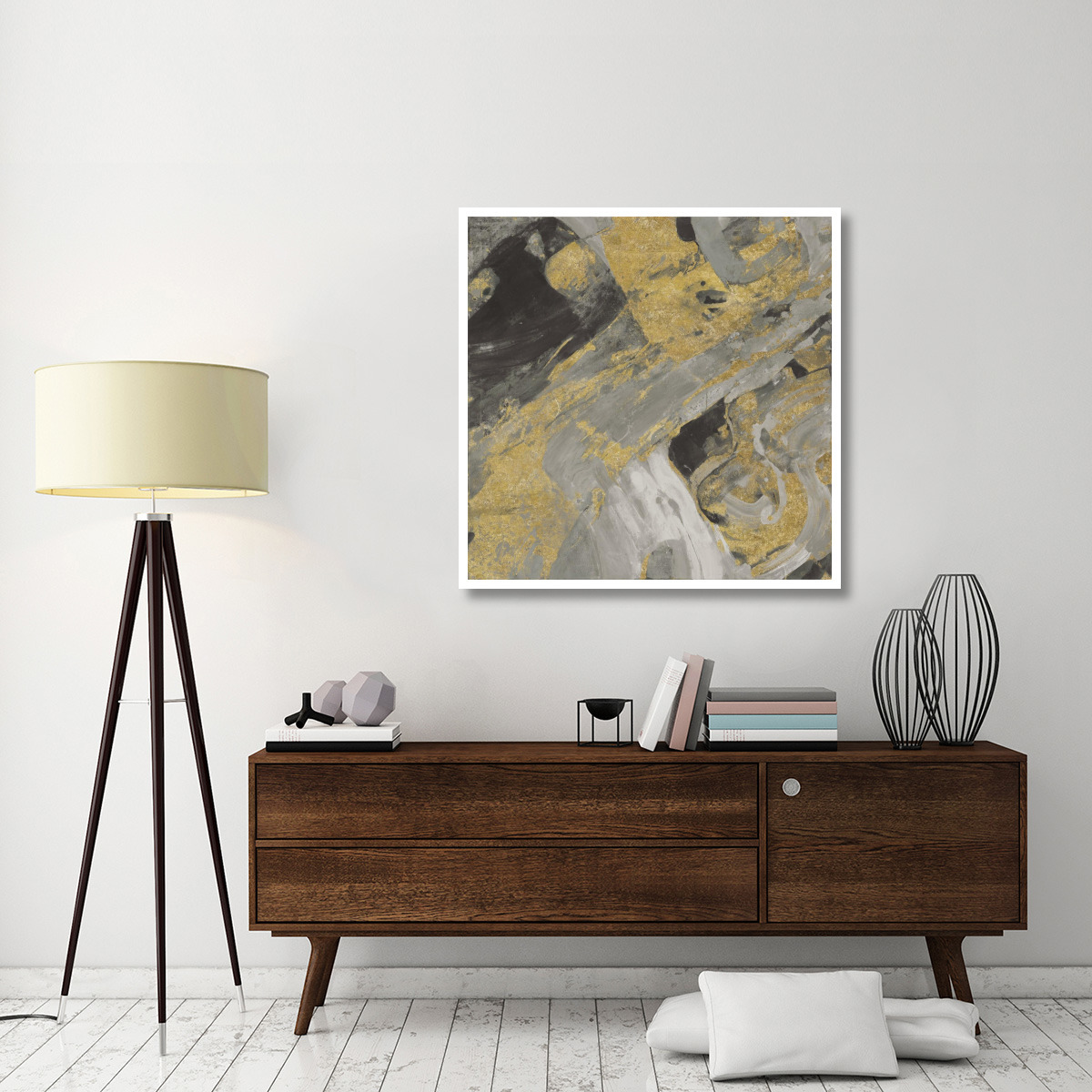 Moab Gold and Black -Paper Art-42&quotx42"