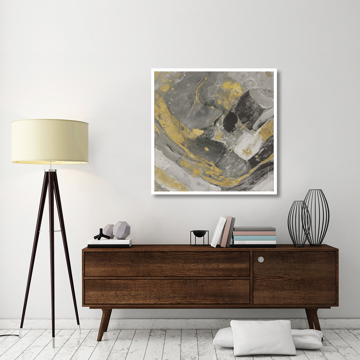 Arroyo Gold and Black -Paper Art-42&quotx42"